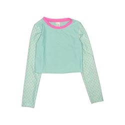 Cat & Jack Rash Guard: Blue Sporting & Activewear - Kids Girl's Size Large