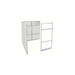 6' x 6' x 7'H White Laminate Modular Office with Clear Glass Front - Add-On Cubicle
