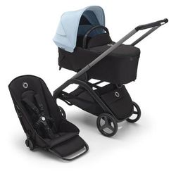 Bugaboo Dragonfly Complete Lightweight Compact Stroller + Bassinet - Graphite / Midnight Black / Sky