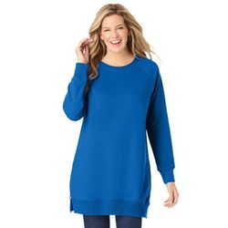 Plus Size Women's Side Zip Sweatshirt by Woman Within in Bright Cobalt (Size L)