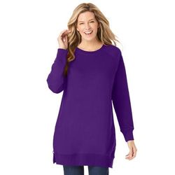 Plus Size Women's Side Zip Sweatshirt by Woman Within in Radiant Purple (Size 3X)