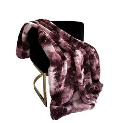 Plutus Rose Fureal Faux Fur Luxury Throw Blanket - Plutus PBSF2313-102x116