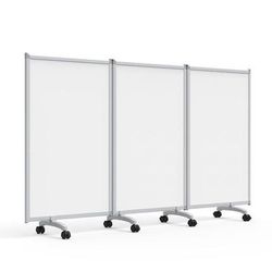 Luxor MB9152WW 3 Panel Magnetic Whiteboard w/ Aluminum Frame, 27 3/4" x 45 1/2", Silver