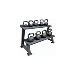 9-Piece Commercial Grade Cast Iron Kettlebell Set with Storage Rack