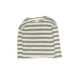 Nine 1 Eight Pullover Sweater: White Stripes Tops - Kids Girl's Size Large