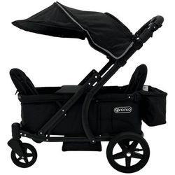 Pronto Squared (2 Seater) Stroller Wagon - Black Frame / City Black (Albee Exclusive)