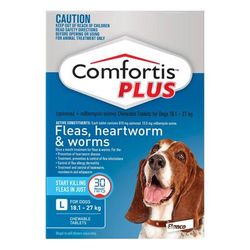 Comfortis Plus For Large Dogs 18.1-27 Kg (40.1 - 60 Lbs) Blue 12 Chews
