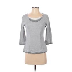 Style&Co Long Sleeve T-Shirt: Gray Tops - Women's Size Small