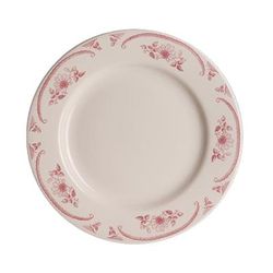 Homer Laughlin HL4442 10 5/8" Round American Rose Plate - China, Rose, Rose/White, 1 Dozen