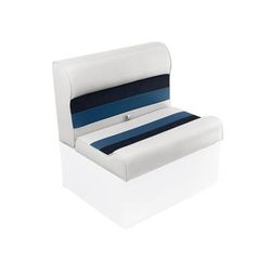 Wise Deluxe Pontoon 27in Bench Seat Cushions Only White/Navy/Blue Large 8WD95-1008