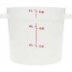 Carlisle 1097502 6 qt Round Storage Container - White