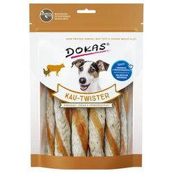 200g Dokas Chew Twisters Dog Treats - Beef Hide, Tripe & Chicken Breast