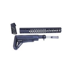 Guntec USA AR .308 Honeycomb Series Gen 2 Complete Furniture Set Black HC-SET-G2-308