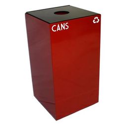 Witt 28GC01-SC 28 gal Cans Recycle Bin - Indoor, Fire Resistant, Scarlet, GeoCube, Red