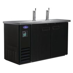 Valpro VPBD2-2 49" Kegerator Commercial Beer Dispenser w/ 2 Keg Capacity - 2 Columns, Black, 115v, Double Faucet, 1 Tap Each