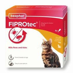 beaphar FIPROtec® Flea & Tick Spot-On for Cats | 4 Pipettes