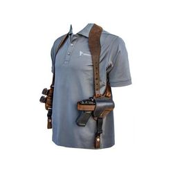 Versacarry Shoulder Holster Deluxe - Thumb Break - Brown Base/Black Patch - Size 3 SH23