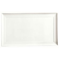 Libbey 905356991 20-1/4" x 12-1/8" Rectangular Slenda Tray - Porcelain, White Royal Rideau