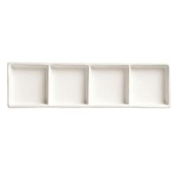 Libbey BW-4444 10 5/8" x 3 1/4" Rectangular Chef's Selection Tray - Porcelain, Ultra Bright White