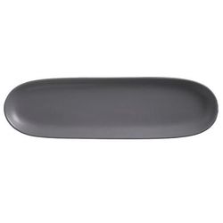 Libbey DRI-11-G 13 1/4" x 4" Oblong Driftstone Tray - Porcelain, Granite, Gray