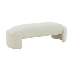 Toledo Cream Velvet Bench - TOV-OC68636