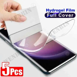 5Pcs Hydrogel Film For Samsung Galaxy S25 Ultra S24 Ultra Plus FE Full Cover Screen Protector For