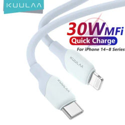 KUULAA USB C Cable PD30W MFi Certified For iPhone 14 13 12 11 AirPods iPad Fast Charging USB C to Lightning Cable Silicone USB