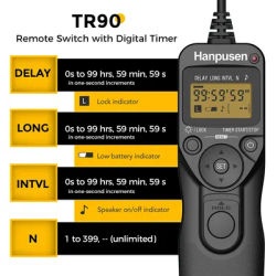 Hanpusen TR90 Camera Time Lapse Intervalometer LCD Timer Remote For selected Canon Nikon Sony Fujifilm Olympus Pentax Cameras