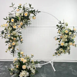 Wedding Props Artificial Crescent Flower Row Arrangement Table Flower Ball Finished T stage Road Lead Decor FloralWedding Arch