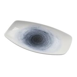 Yanco UN-213 Rectangular Universe Plate - 13 1/4" x 7 1/2", China, Blue