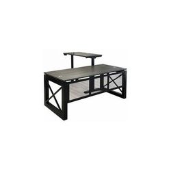 Xdustrial Series 71"W x 83"D Black Metal Frame Executive L-Shaped Desk with Electric Lift