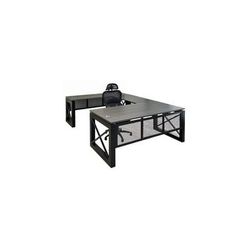 Xdustrial Series 71"W x 107"D Executive Black Metal Frame U-Shaped Desk