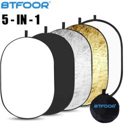 24"x35" 60x90cm 5in1 Oval Reflector Photography Collapsible Portable Light Diffuser Photo Multi Color 90x120 100x150 150x200