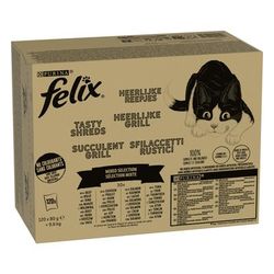 12x80g Mixed Selection Tasty Shreds Felix Wet Cat Food