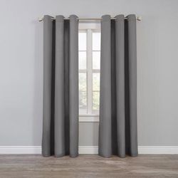 Wide Width BH Studio Microfiber Grommet Panel by BH Studio in Dark Gray (Size 50" W 96" L)