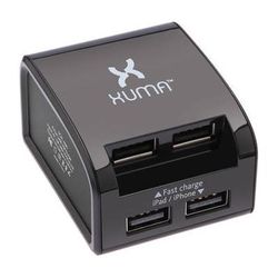 Xuma 4-Port USB Wall Charger with North American and European Adapters UCAC-448U