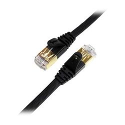 Tera Grand Cat 7 Shielded Ultra Flat Ethernet Patch Cable (10Gb, 100', Black) CAT7-WL080-100BK