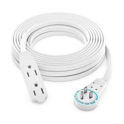 Maximm Cable Original Style 360° Rotating Flat Plug Extension Cord (25', White) ADW-360-3325-W