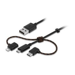 Moshi 3-in-1 Universal Charging Cable (3.3', Metro Black) 99MO023047