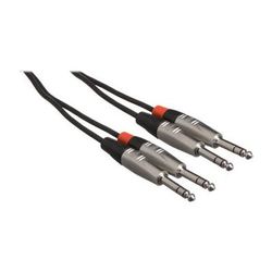Hosa Technology Pro Dual 1/4" TRS Male to Dual 1/4" TRS Male Stereo Audio Cable (1.5') HSS-001.5X2