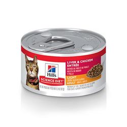 Science Diet Adult Light Liver & Chicken Entree Canned Wet Cat Food, 2.9 oz.