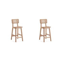 Versailles Counter Stool in Nature Cane - Set of 2 - Manhattan Comfort 65-2-CSCA01-NA