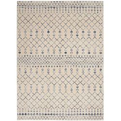 Nourison Palermo 4' x 6' Beige and Blue Distressed Bohemian Area Rug - Nourison PMR03