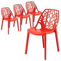 LeisureMod Modern Cornelia Dining Chair, Set of 4 Leisuremod C18SR4