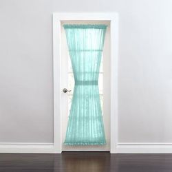 Wide Width BH Studio Sheer Voile Door Panel With Tiebacks by BH Studio in Seaglass (Size 60" W 63" L) Window Curtain