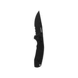 SOG Specialty Knives & Tools Tac AU-XR Automatic Folding Knife 3.50in D2 Tool Steel Partially Serrated Blade Black TiNi Black Anodized Aluminum Handle