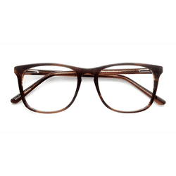 Unisex s square Brown Striped Acetate Prescription eyeglasses - Eyebuydirect s Skyline