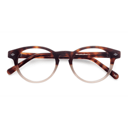 Unisex s round Macchiato Tortoise Acetate Prescription eyeglasses - Eyebuydirect s Concept