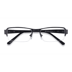 Unisex s rectangle Black Metal Prescription eyeglasses - Eyebuydirect s Vela