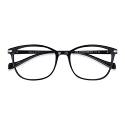 Unisex s rectangle Black Metal,Plastic Prescription eyeglasses - Eyebuydirect s Nola